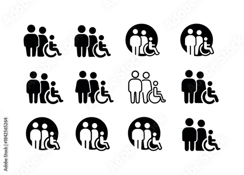 Inclusive Design Icons. Inclusive Design. Icon set. Set Logo of