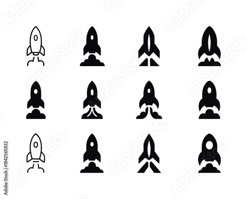 Space Exploration Logos. space exploration. Icon set. Set Logo o