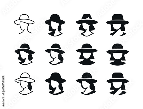 Fashion Blogger Icons. fashion blogger. Icon set. Set Logo of fa