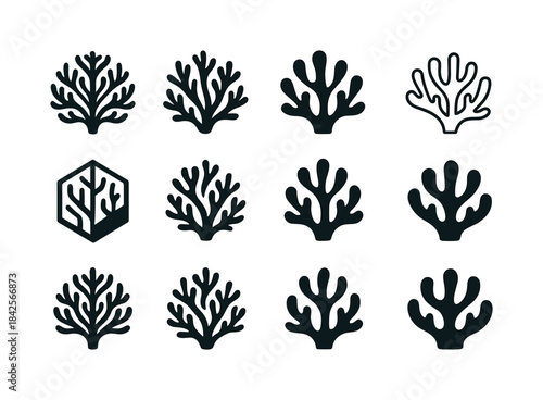 Deep Sea Creature Logos. Aquatic creatures in extreme environmen