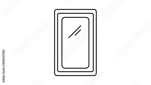 Sleek modern full length mirror icon perfect for minimalist home decor and interior design concepts
