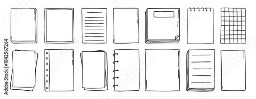 Notepad hand drawn paper note to do list doodle