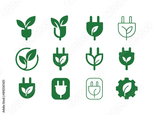 Eco-Friendly Tech Icons. customizable eco-friendly tech products
