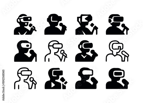 Virtual Concerts Logo Grid. Virtual concerts and live-streamed e