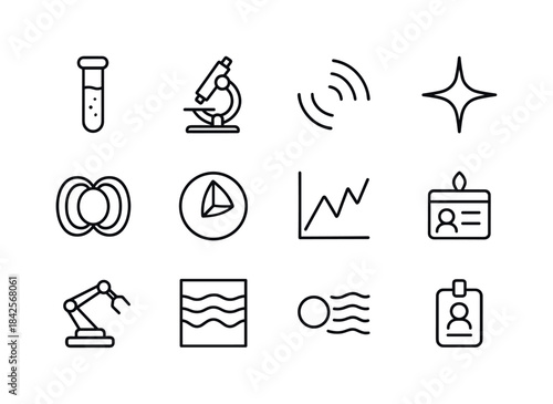 Space Science Icons. Space science. Line icon set of space scien