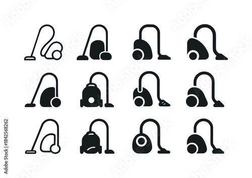 Cleaning Icon Set. Cleaning. Icon set. Set Logo of cleaning: vac