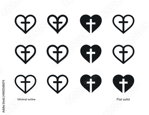 Faith Icon Set. faith in Jesus. Icon set. Set Logo of faith in J