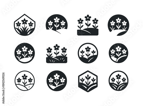 Glade Logo Variations. Glade. Icon set. Set Logo of glade: clear