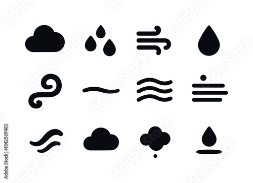 Soft Mist Icons. Soft Mist. Solid icon set of Soft Mist: mist cl