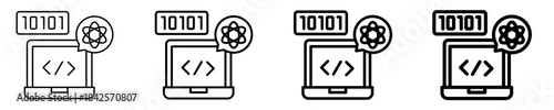 Computer Science Icon Set Different Style Collection
