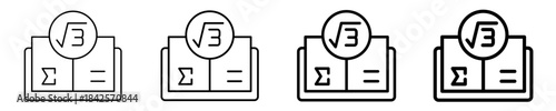 Math Icon Set Different Style Collection