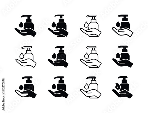 Skincare Icon Variations. trying skincare products. Icon set. Se