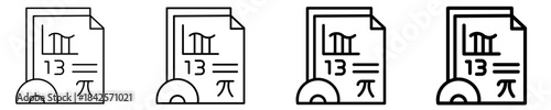 Math Icon Set Different Style Collection