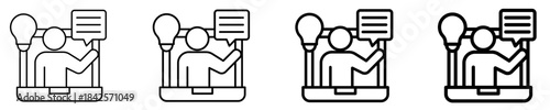 Online Class Icon Set Different Style Collection