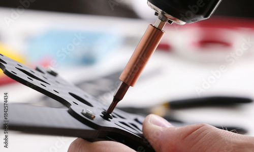 Fotografie Assembling DIY fpv drone frame