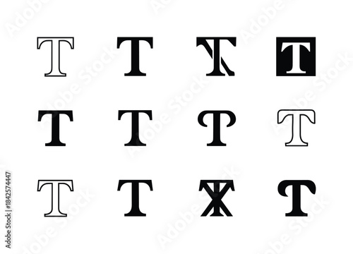 Harmonious Logo Variations. Editorial typography. Icon set. Set