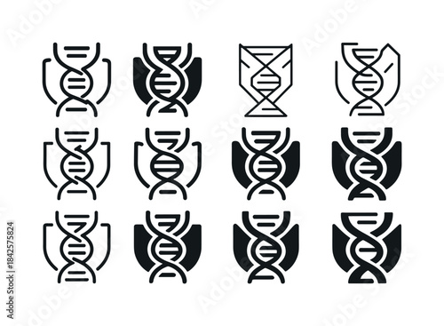 Biometric Security Icons. Biometric Security. Icon set. Set Logo