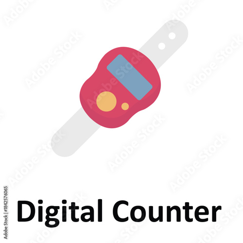Digital Counter Vector icon which can easily modify or edit