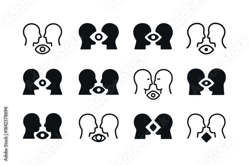 Communication Skills Icons. Developing interpersonal communicati
