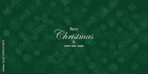 Hand painting winter green snowflake pattern.suit for bussines, banners