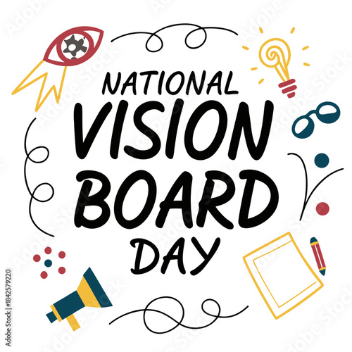 NATIONAL VISION BOARD DAY vector illustration isolated on white background