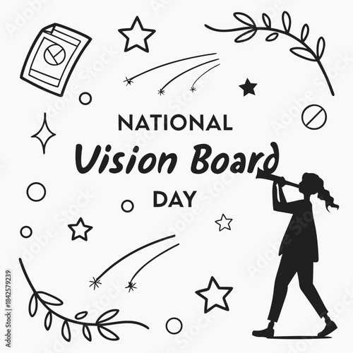 NATIONAL VISION BOARD DAY vector illustration isolated on white background