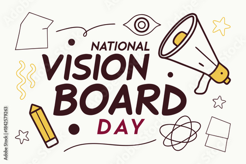 NATIONAL VISION BOARD DAY vector illustration 