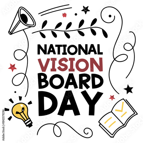 NATIONAL VISION BOARD DAY vector illustration 
