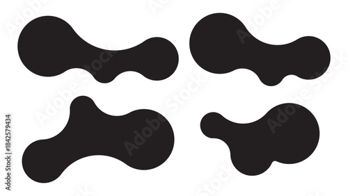 Set of abstract metaball shapes