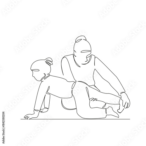 One continuous single drawing line art flat doodle children, clinic, medicals, exam, hospital, health, small, paediatrician. Isolated image hand draw contour on a white background, hand drawn, not AI