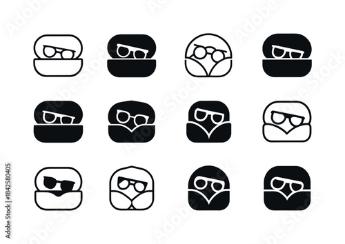 Summer Clothes Logo Set. Putting away summer clothes. Icon set.