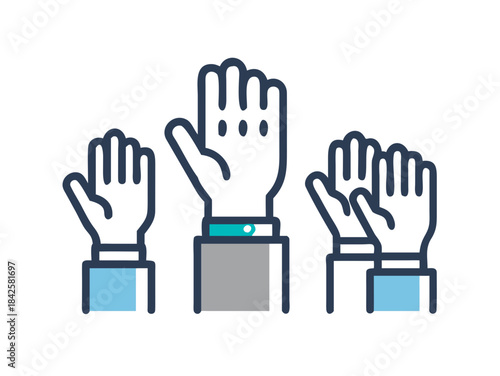 Hands raised in agreement or question