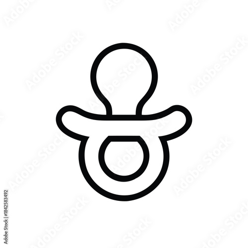 pacifier, baby, soothing, infant, nipple, dummy, calm, icon, minimal, line, teething, soft, newborn,