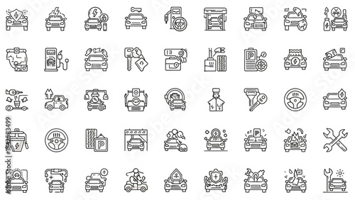 Business web icons set collection illustration design pattern with people symbol sign vector arrows for internet computer travel