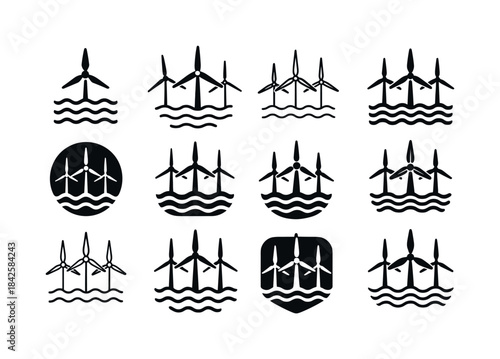 Sustainable Energy Icons. Sustainable energy solutions. Icon set