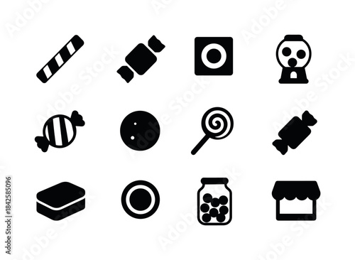 Retro Candy Icons. Retro Candy. Solid icon set of Retro Candy: c