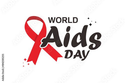 World aids day with ribbon poster design vector illustration EPS 10