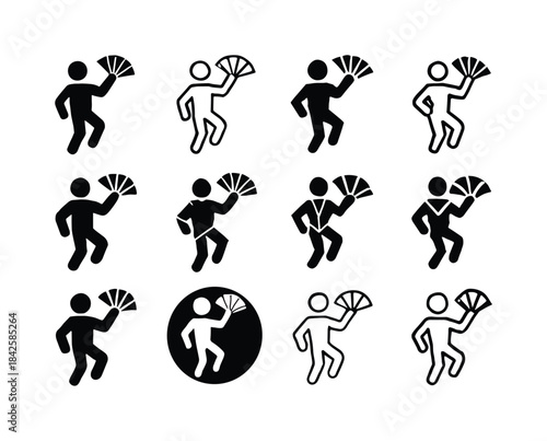 Traditional Dance Icons. Learning traditional dance steps. Icon