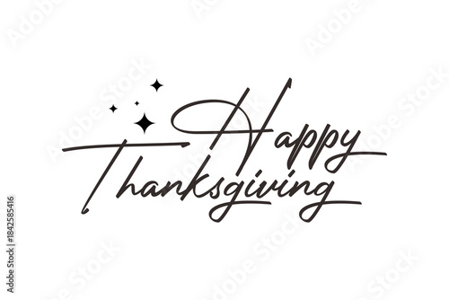 happy thanksgiving typography design. festive hand lettering greeting text celebration vector illustration EPS 10
