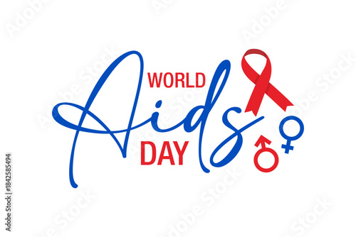 World aids day with ribbon poster design vector illustration EPS 10