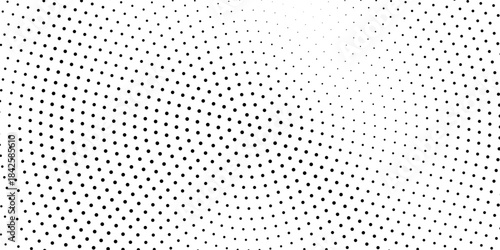 Halftone pattern background with radial effect, round spot shapes, vintage or retro graphic with place for your text. Halftone digital effect.