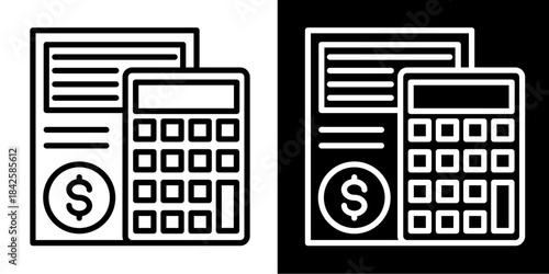 Accounting Report  Icon Set White Style Collection