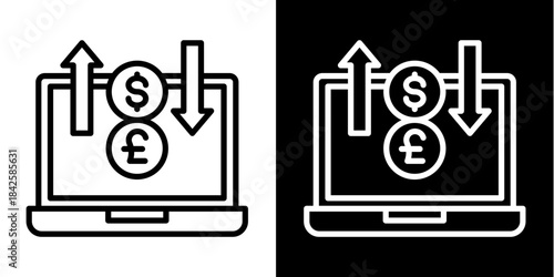 Online Trading  Icon Set White Style Collection