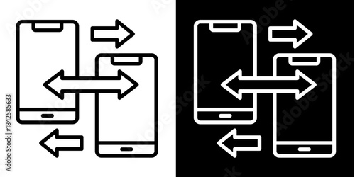 Mobile Money Transfer  Icon Set White Style Collection