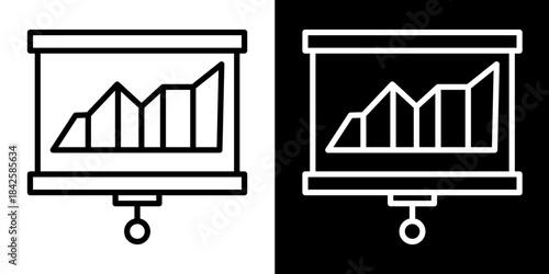 Financial Presentation  Icon Set White Style Collection