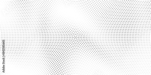 Halftone pattern background with radial effect, round spot shapes, vintage or retro graphic with place for your text. Halftone digital effect.