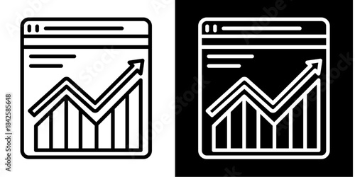 Financial Graph  Icon Set White Style Collection