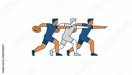 Athletes in unison exeing a wellpracticed drill during a training session showcasing discipline and teamwork.