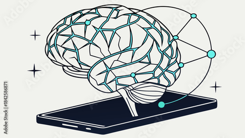 3D AI neural network deep learning, big data processing, futuristic machine intelligence with chipset on circuit board design.