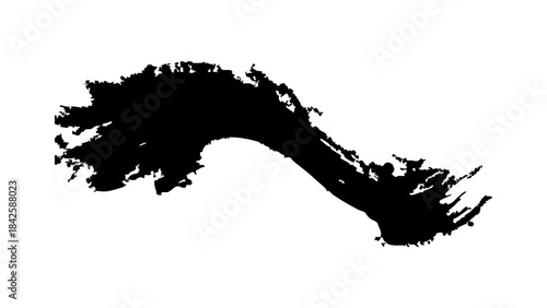 Black Silhouette of a Tropical Island Landscape